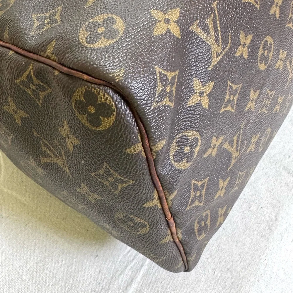 Authentic Louis Vuitton Speedy 35 Vintage Brown and Orange Satchel - Picture 10 of 13